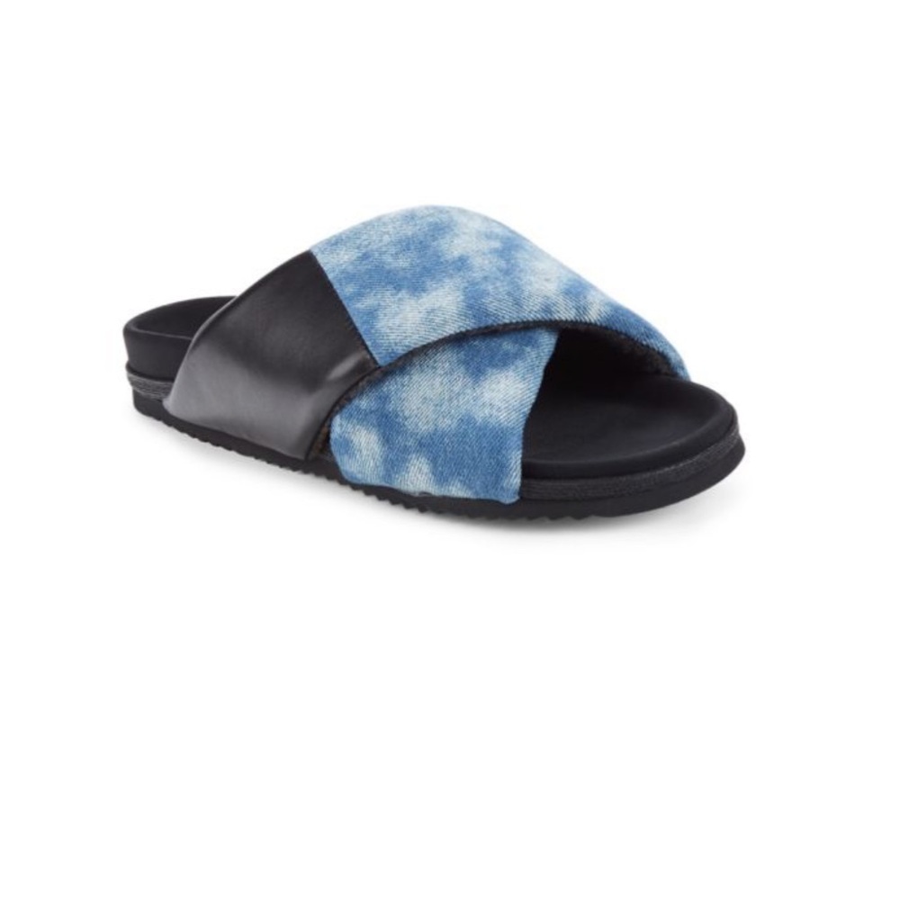ROAM Blue and Black Crisscross Sandals